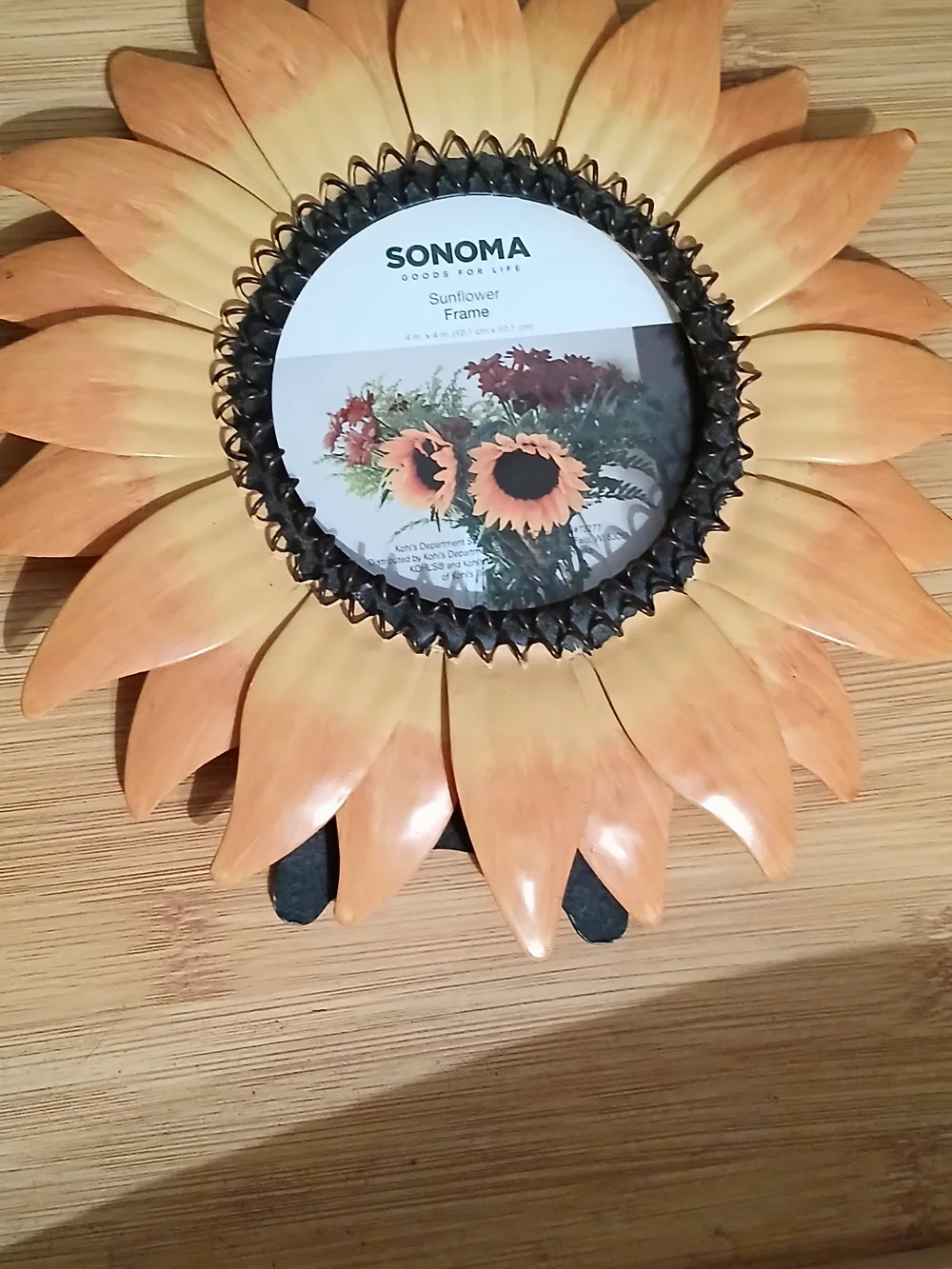 SONOMA Sunflower Decorative Wall Or DeskFrame 4x4 Orange